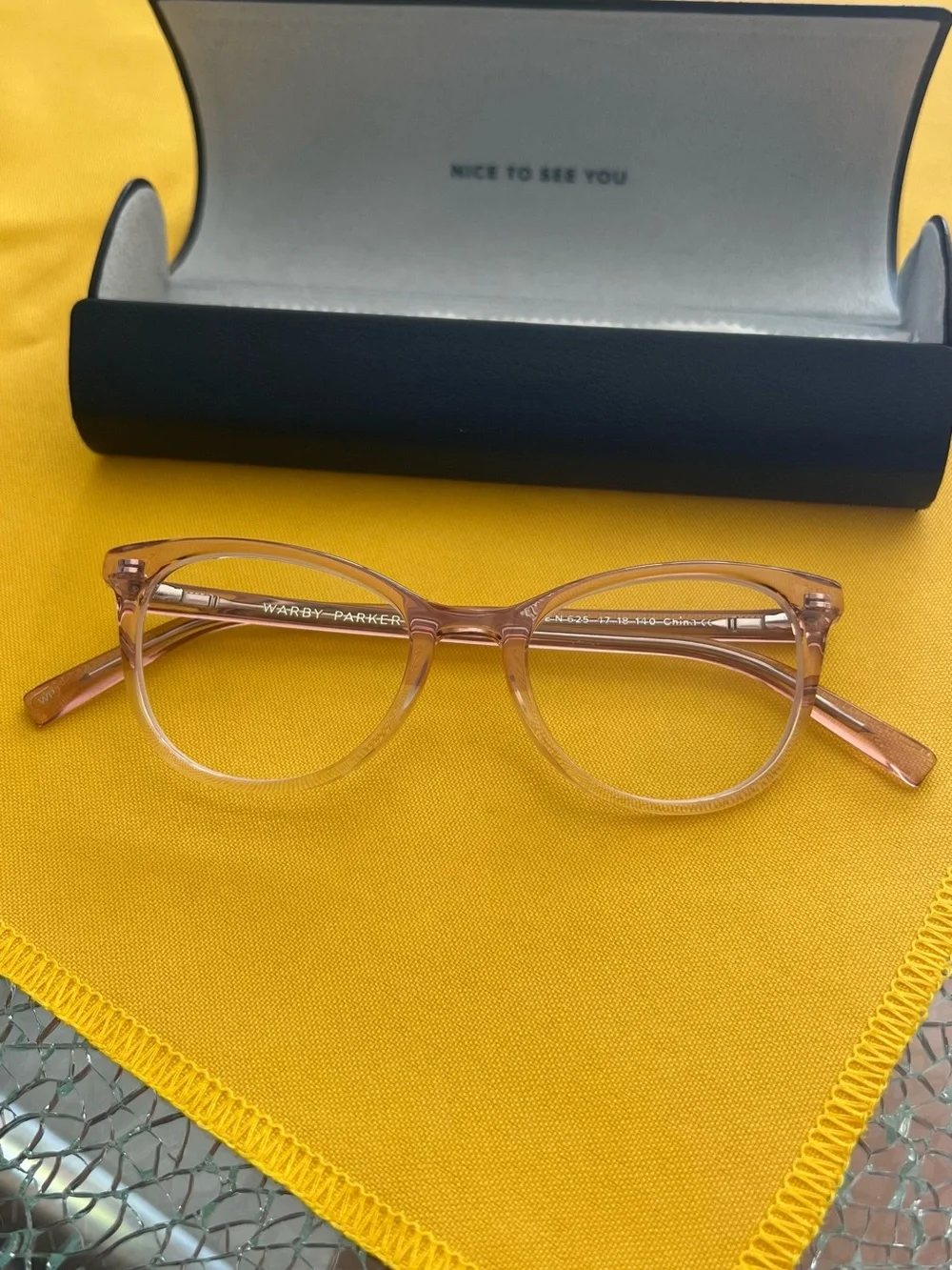Warby Parker Women's Madelaine Cherry Blossom Fade Narrow Glasses with lenses